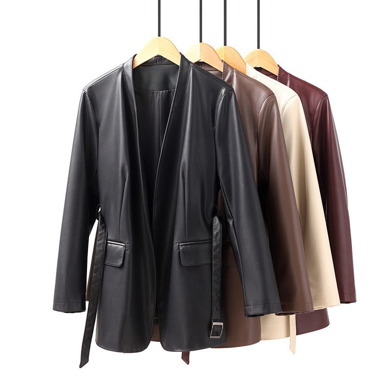 CELINA™ LEATHER BLAZER