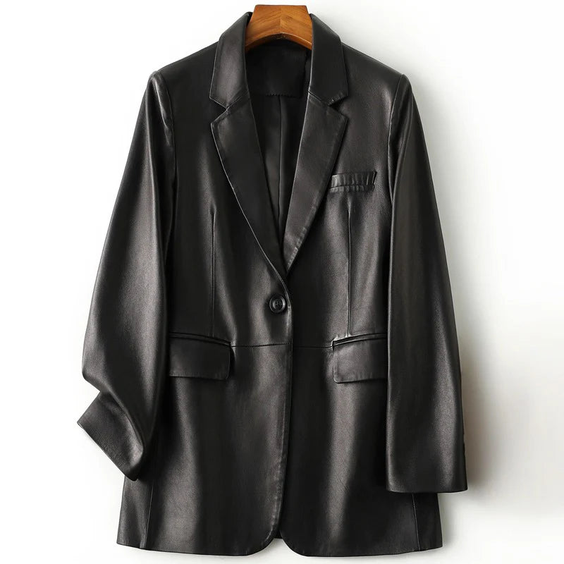 NATASHA™ GENUINE LEATHER BLAZER