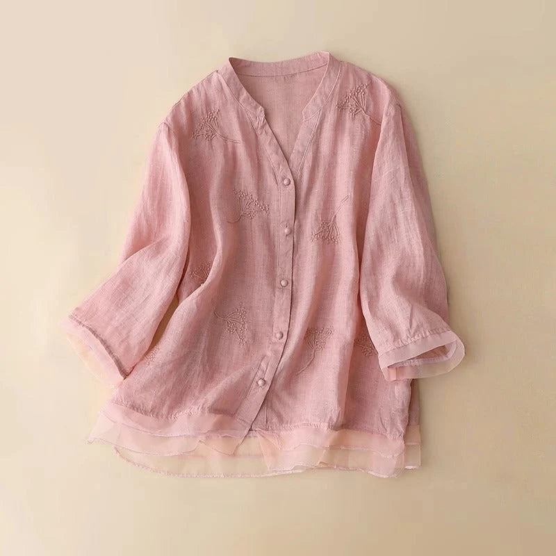 RISA LINEN BLOUSE