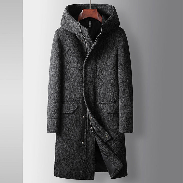 HOODED WOOL COAT