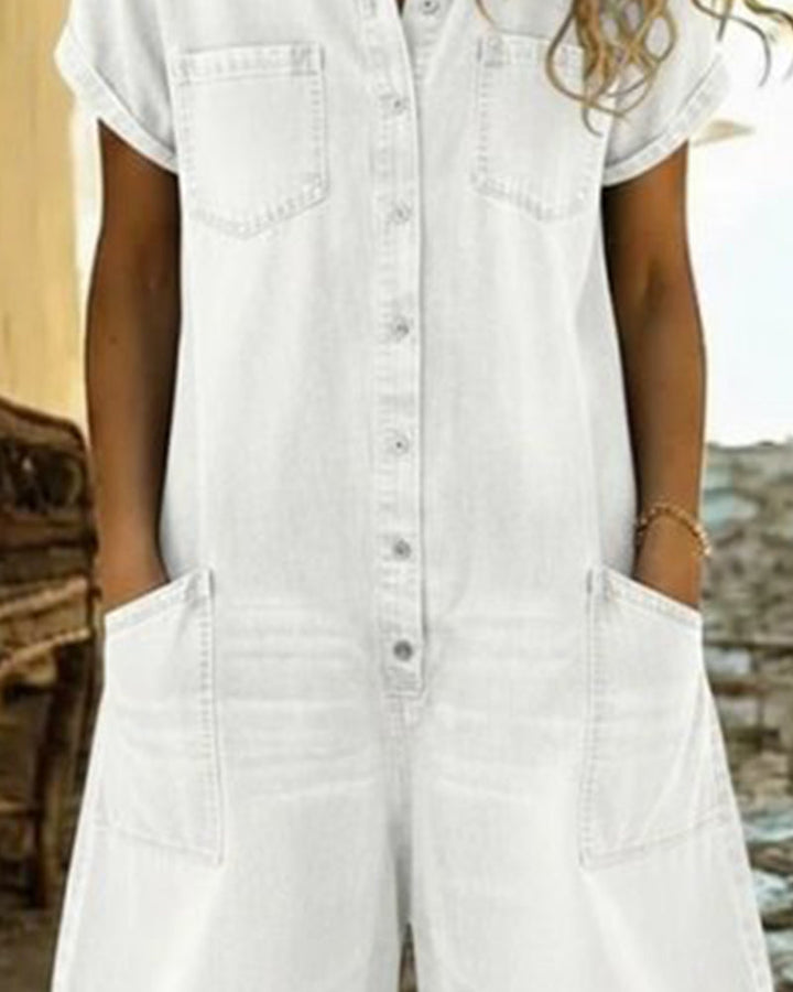 Clara | Short Sleeve Playsuit Dress