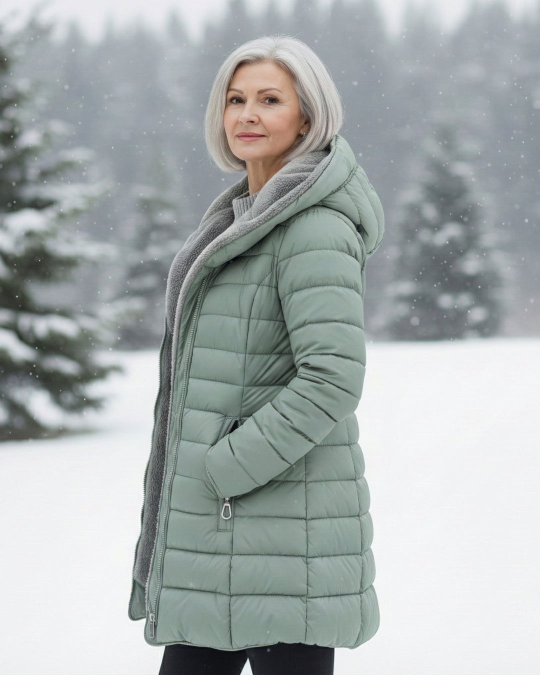 Long Fleece Lined Puffer Coat