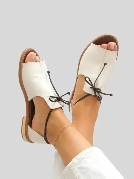 Lauren – Leather Sandals with Strap Design