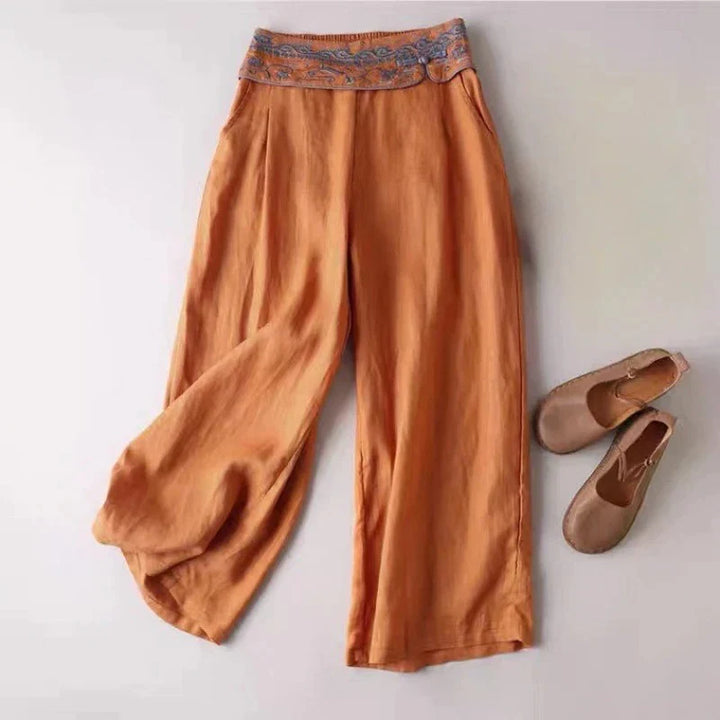 CORAL LINEN PANTS