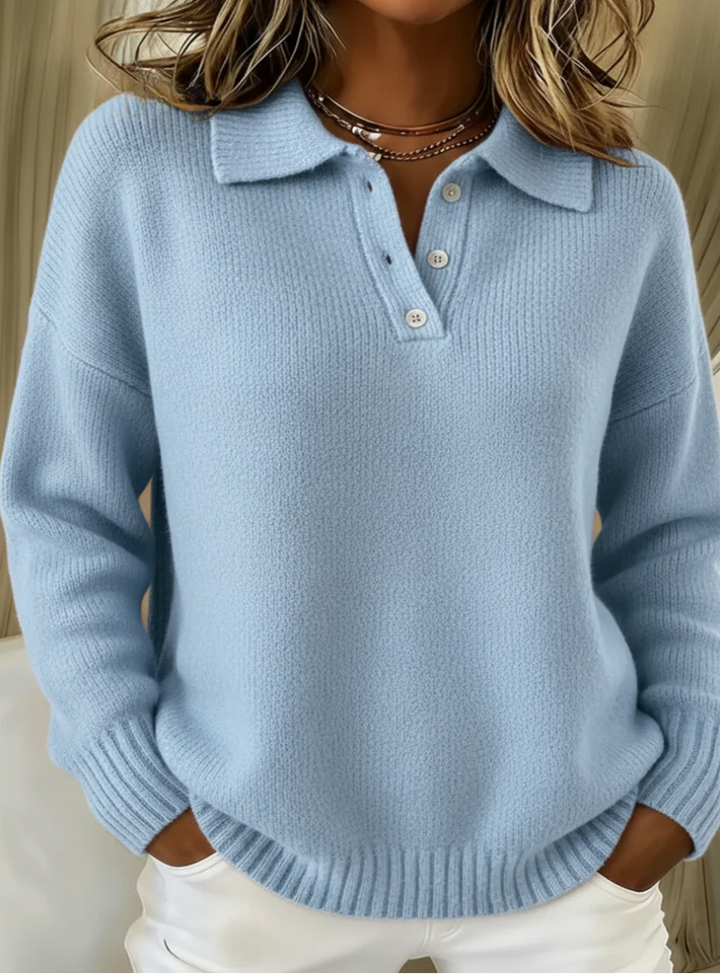 Brooklyn | Soft Knit Polo Sweater