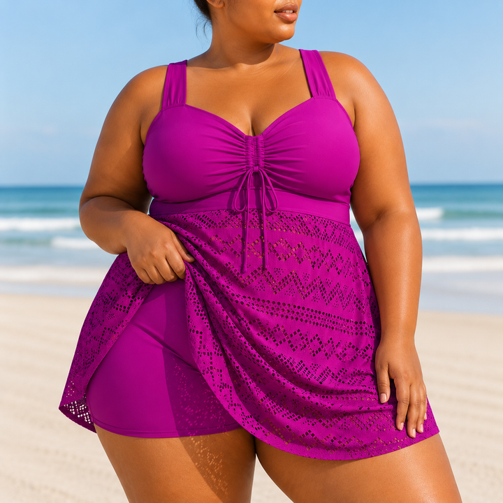 Emille - Elegant Plus Size Beach Swim Dress