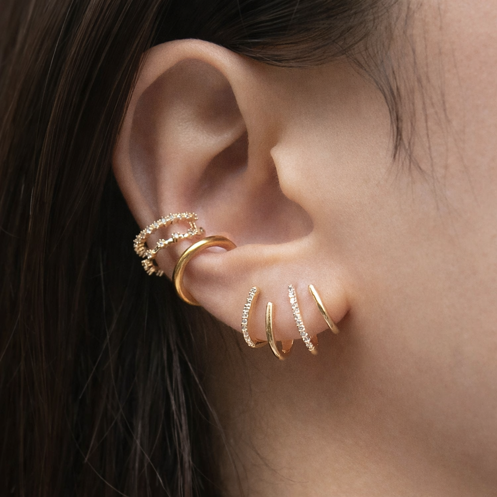 Lydia - Spiral Ear Cuff Earrings