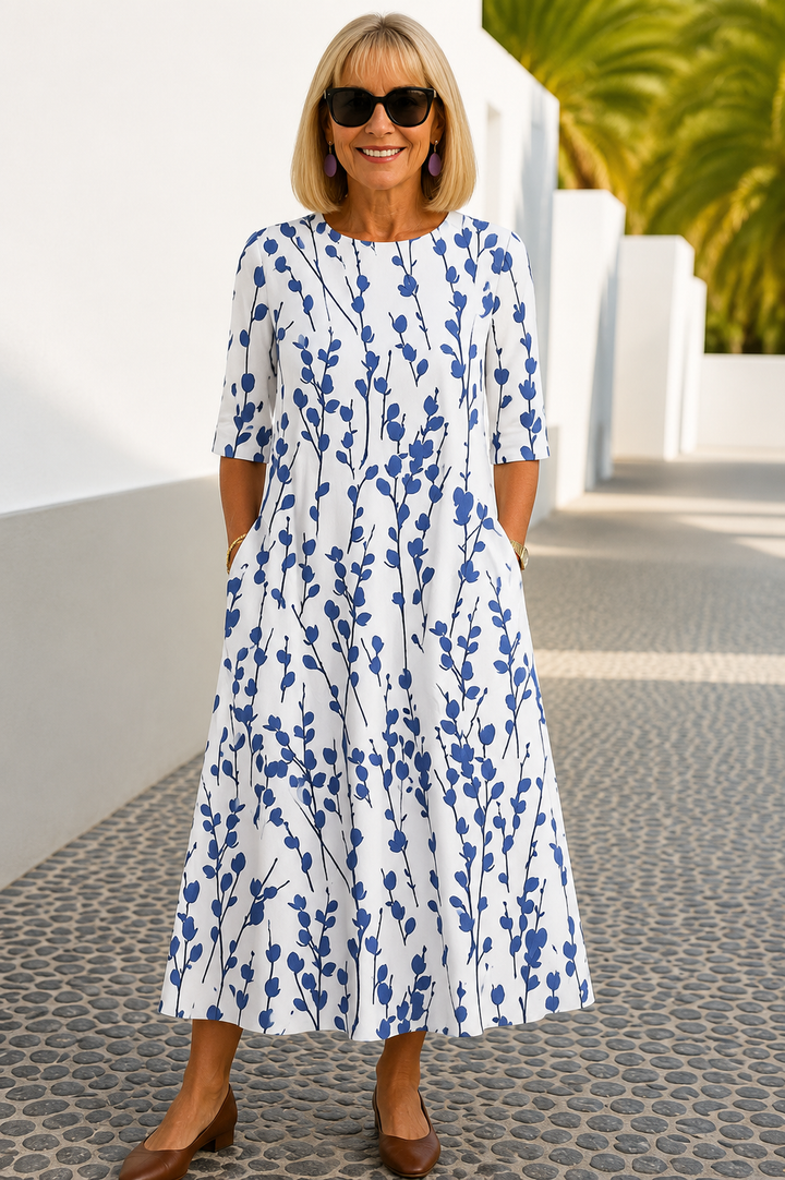 Annie | Ocean Breeze Floral Dress