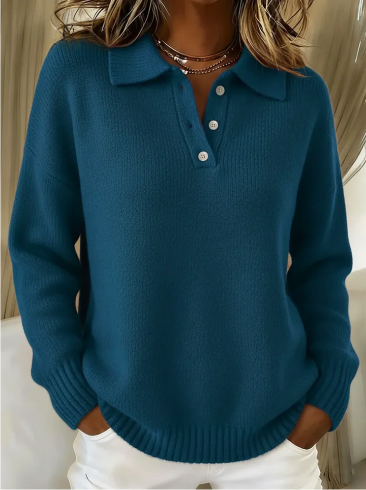 Brooklyn | Soft Knit Polo Sweater