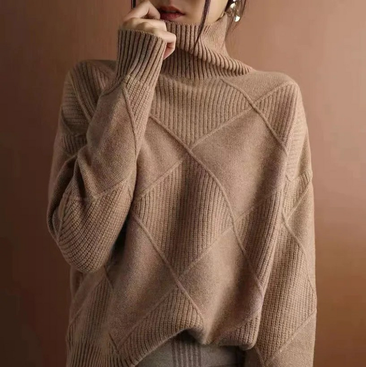 Evelyn ™ | Textured Turtleneck Knit Sweater