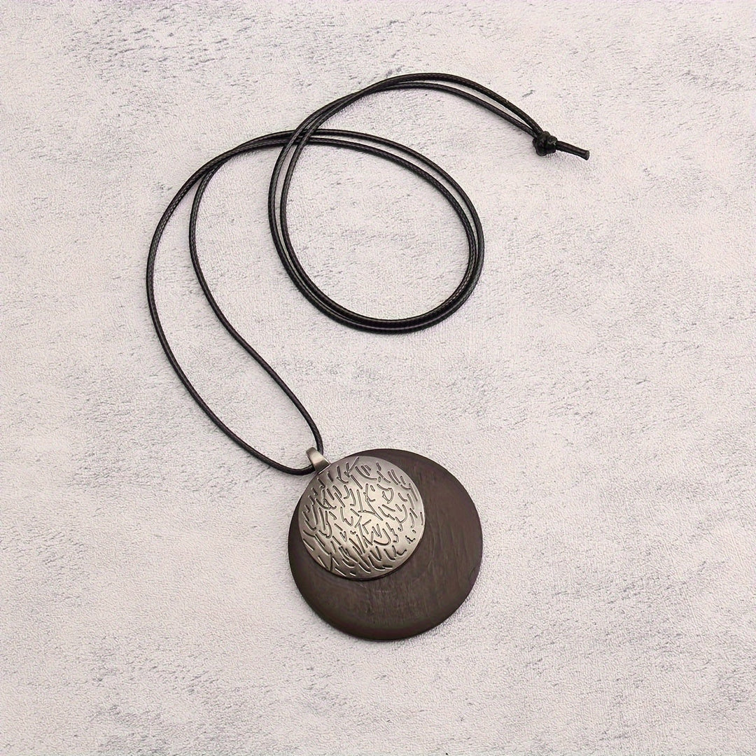 Bohemian Retro Style Spiral Medallion Pendant Long Necklace