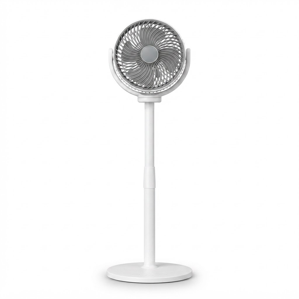 Versatile 3-in-1 Pedestal Fan – 5 Speed Options, 4 Height Adjustments, Quiet USB-C Design for Bedroom, Office, and Camper Van