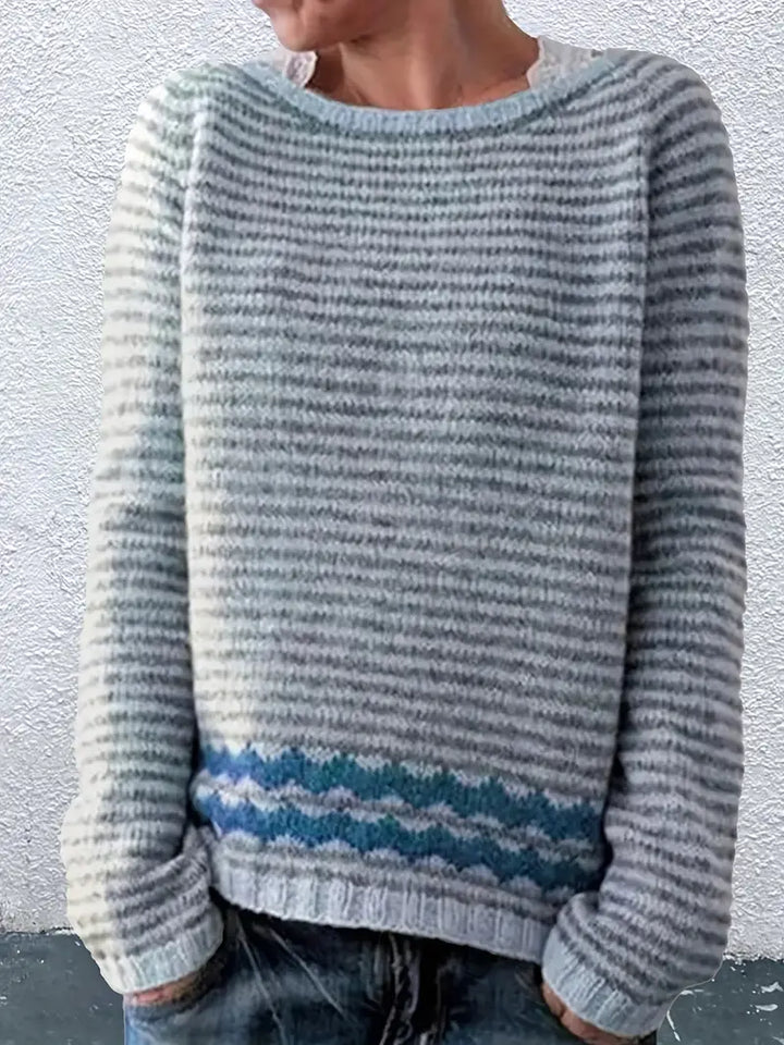 Dakota -  Casual sweater with subtle stripes