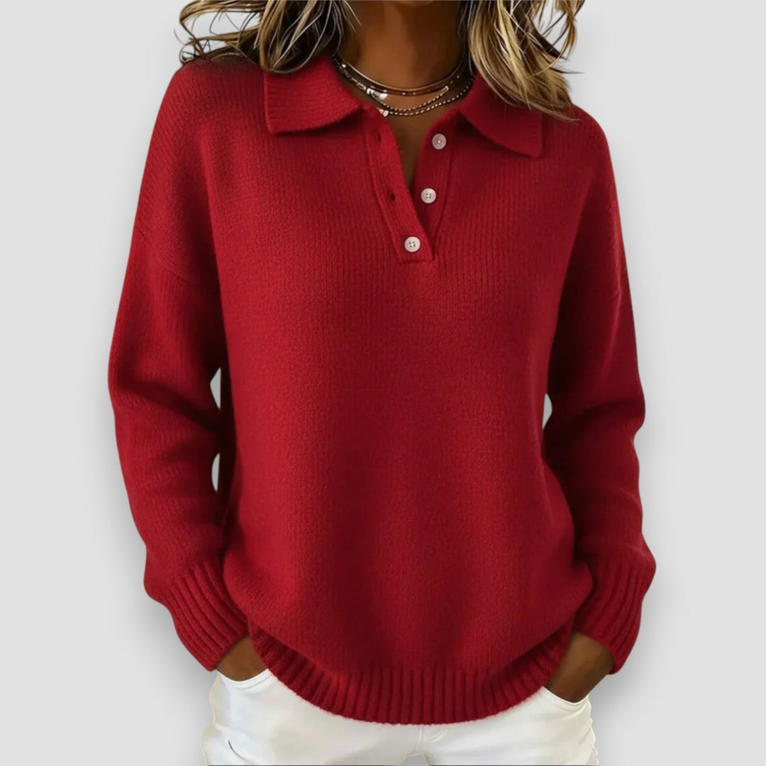 Brooklyn | Soft Knit Polo Sweater