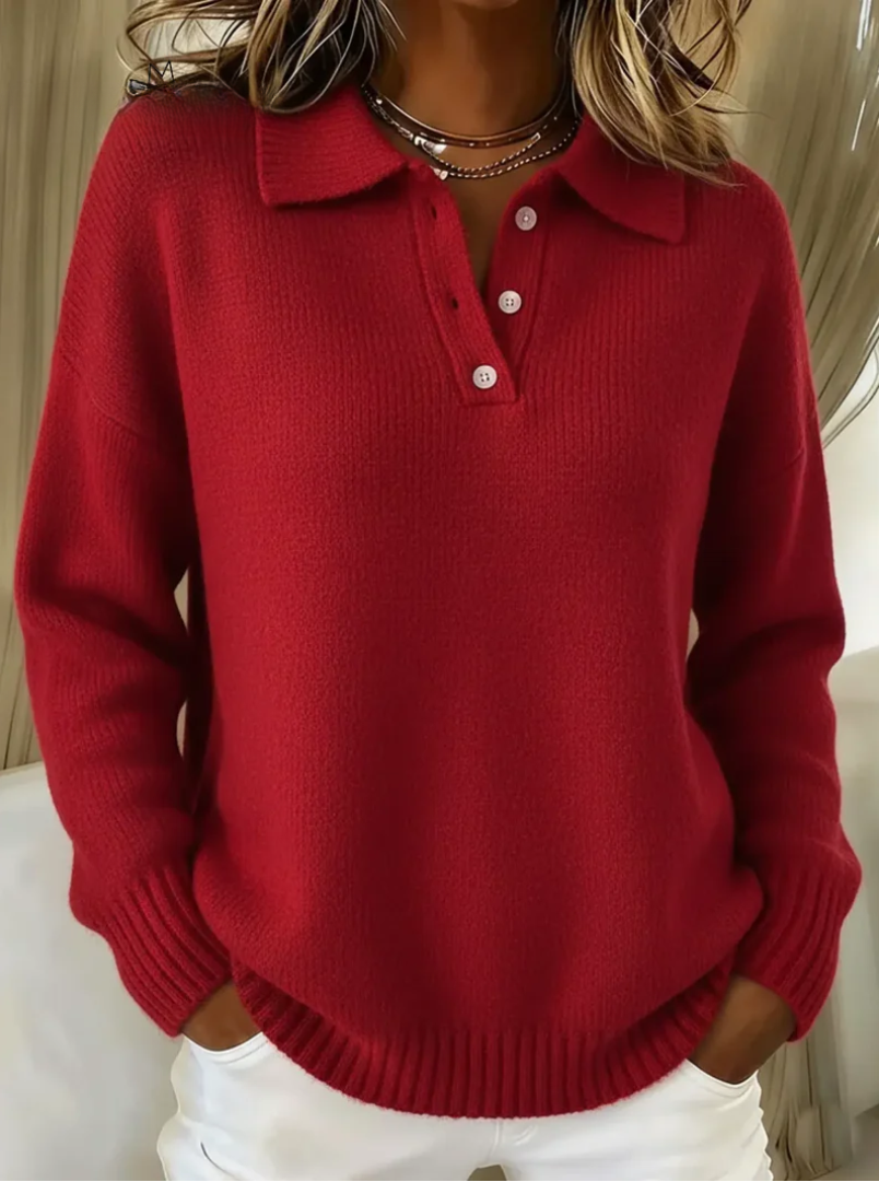 Brooklyn | Soft Knit Polo Sweater