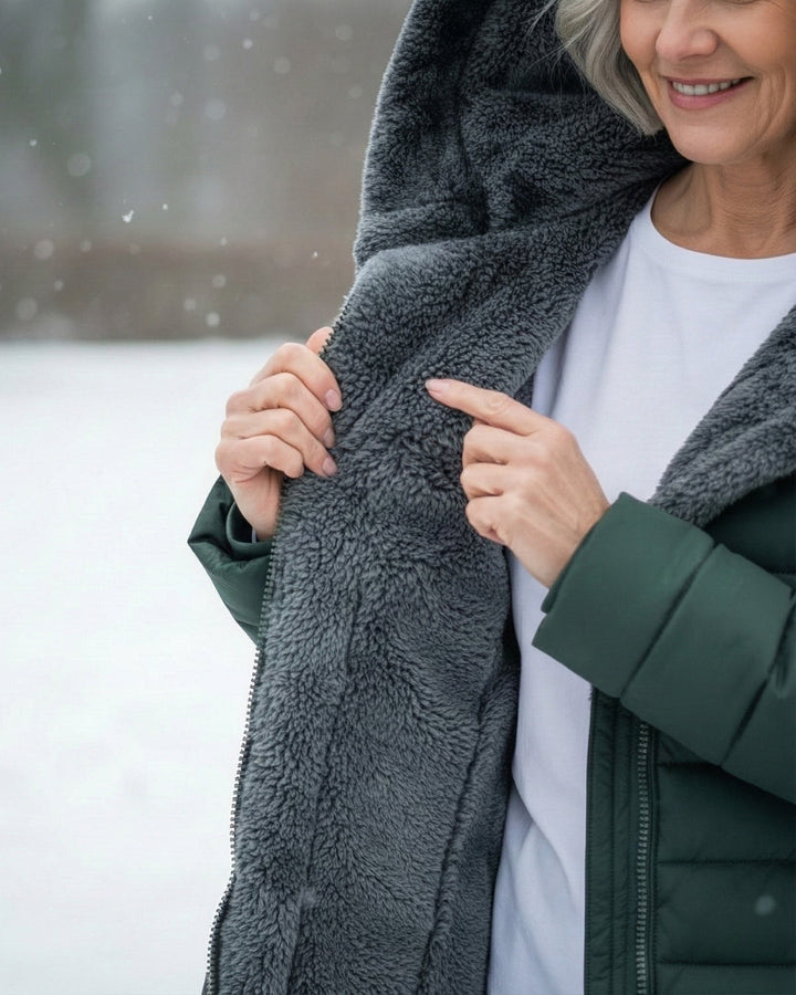 Long Fleece Lined Puffer Coat