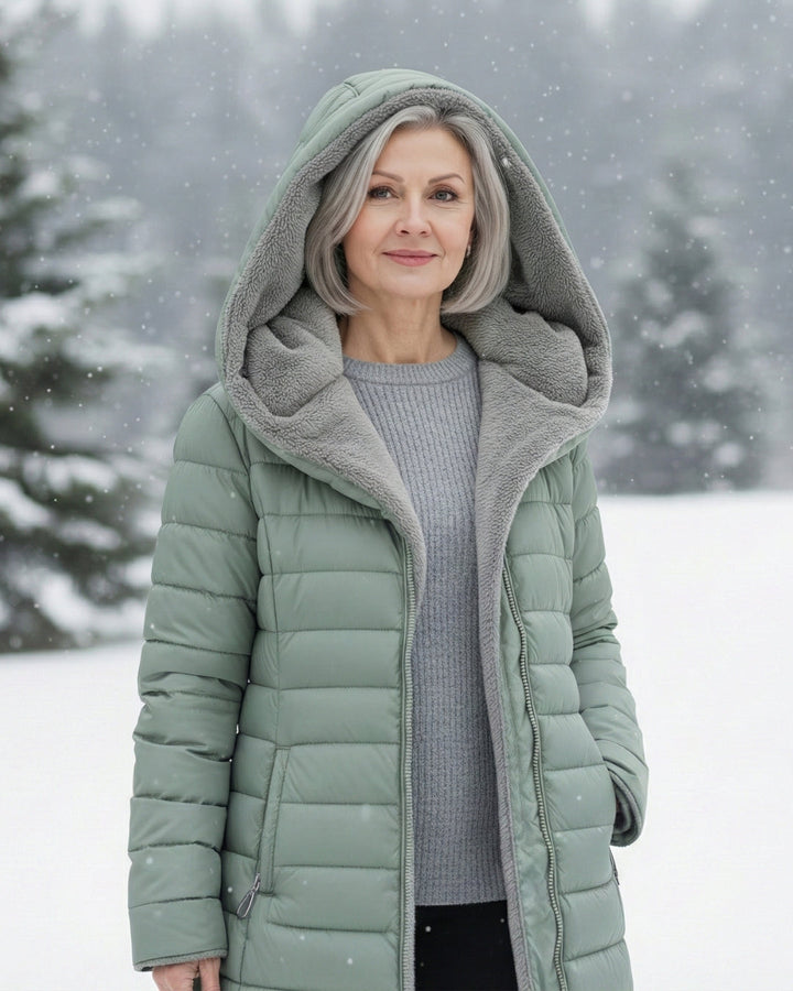 Long Fleece Lined Puffer Coat