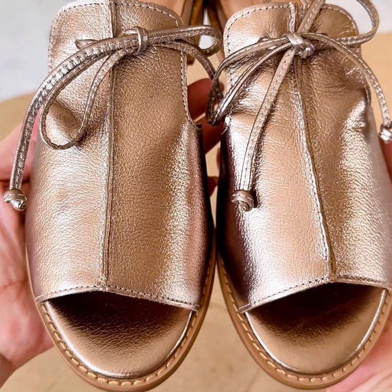 Lauren – Leather Sandals with Strap Design