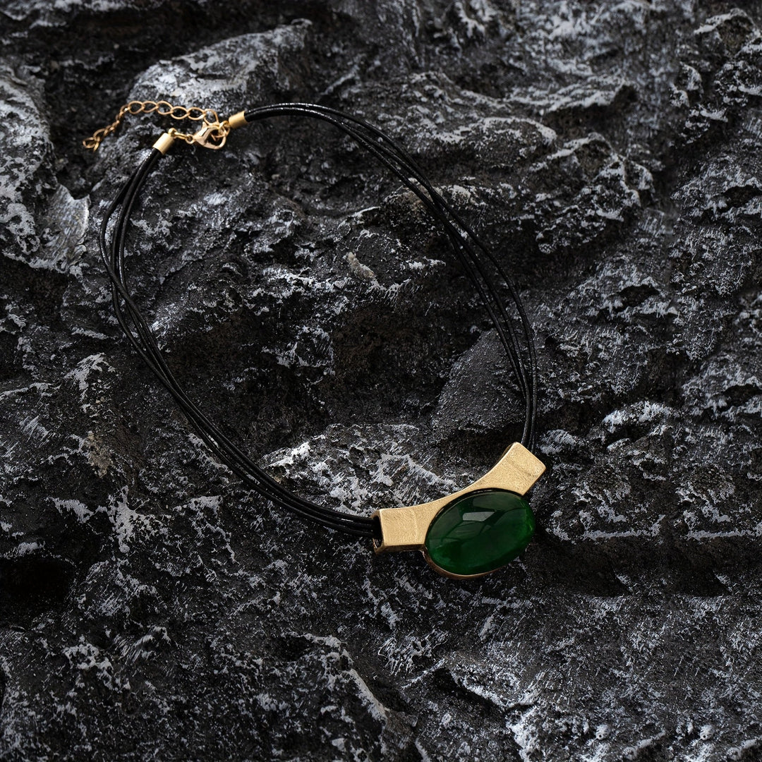 Elegant Bohemian Gemstone Gold Plated Necklace