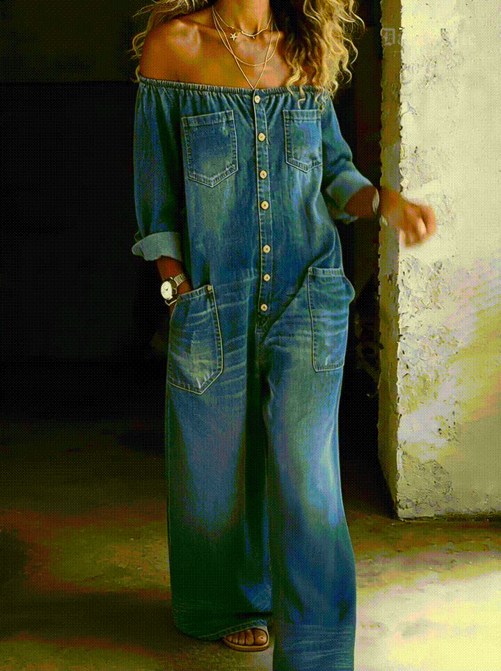 Elena | Off Shoulder Long Sleeve Jumpsuit