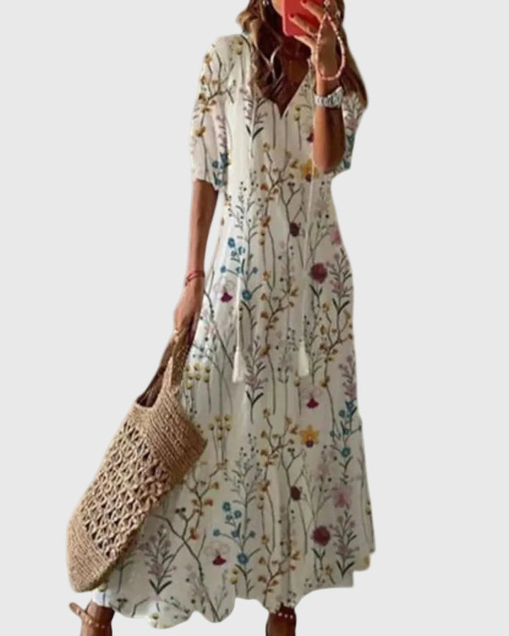 Amalia | Vintage Bohemian Maxi Dress for Summer