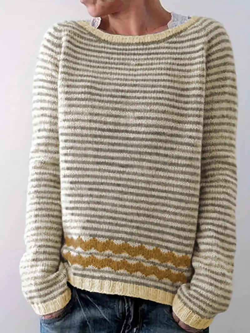 Dakota -  Casual sweater with subtle stripes