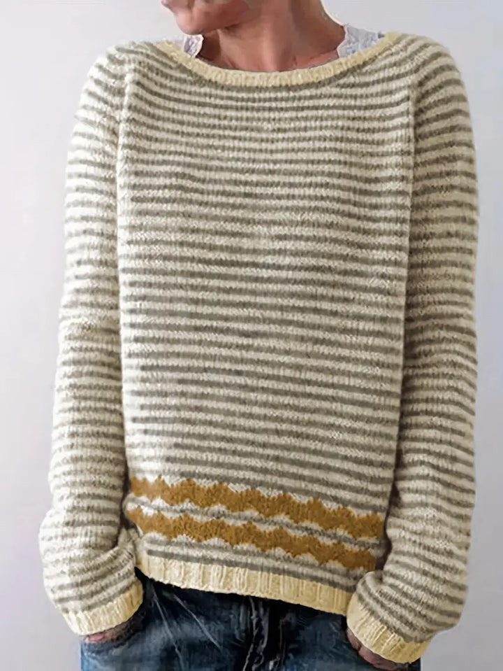 Dakota -  Casual sweater with subtle stripes