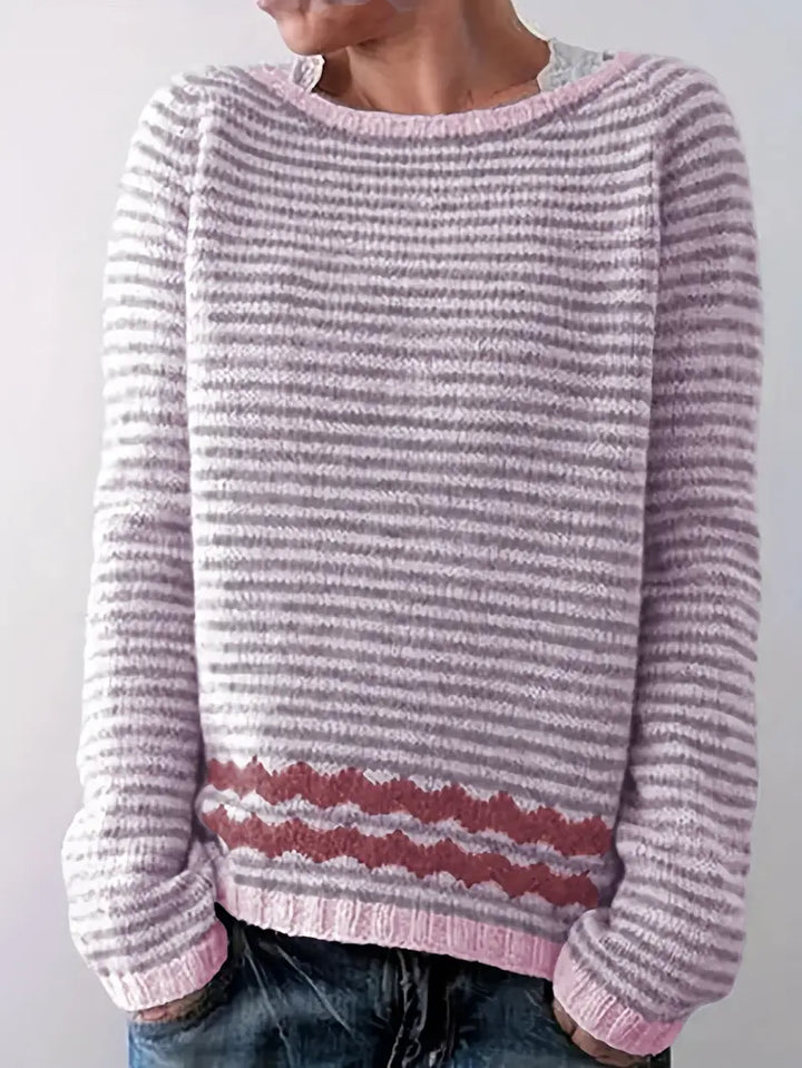 Dakota -  Casual sweater with subtle stripes