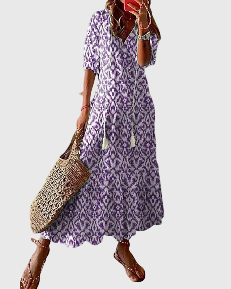 Amalia | Vintage Bohemian Maxi Dress for Summer