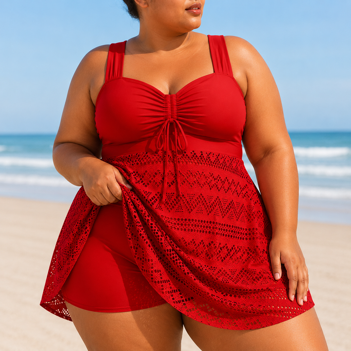 Emille - Elegant Plus Size Beach Swim Dress