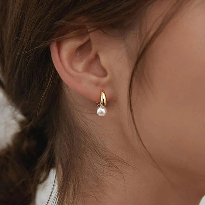 Unique Golden Pearl Earrings