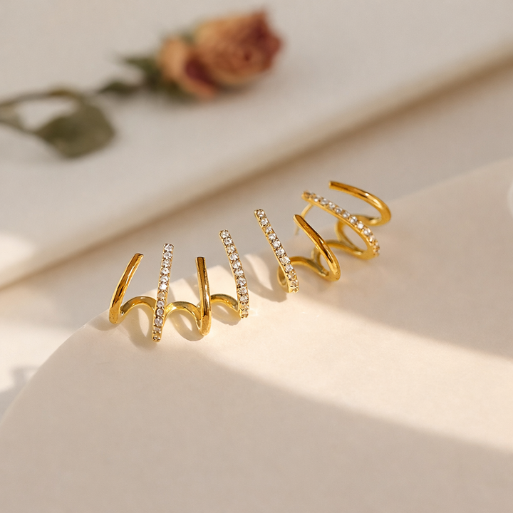 Lydia - Spiral Ear Cuff Earrings