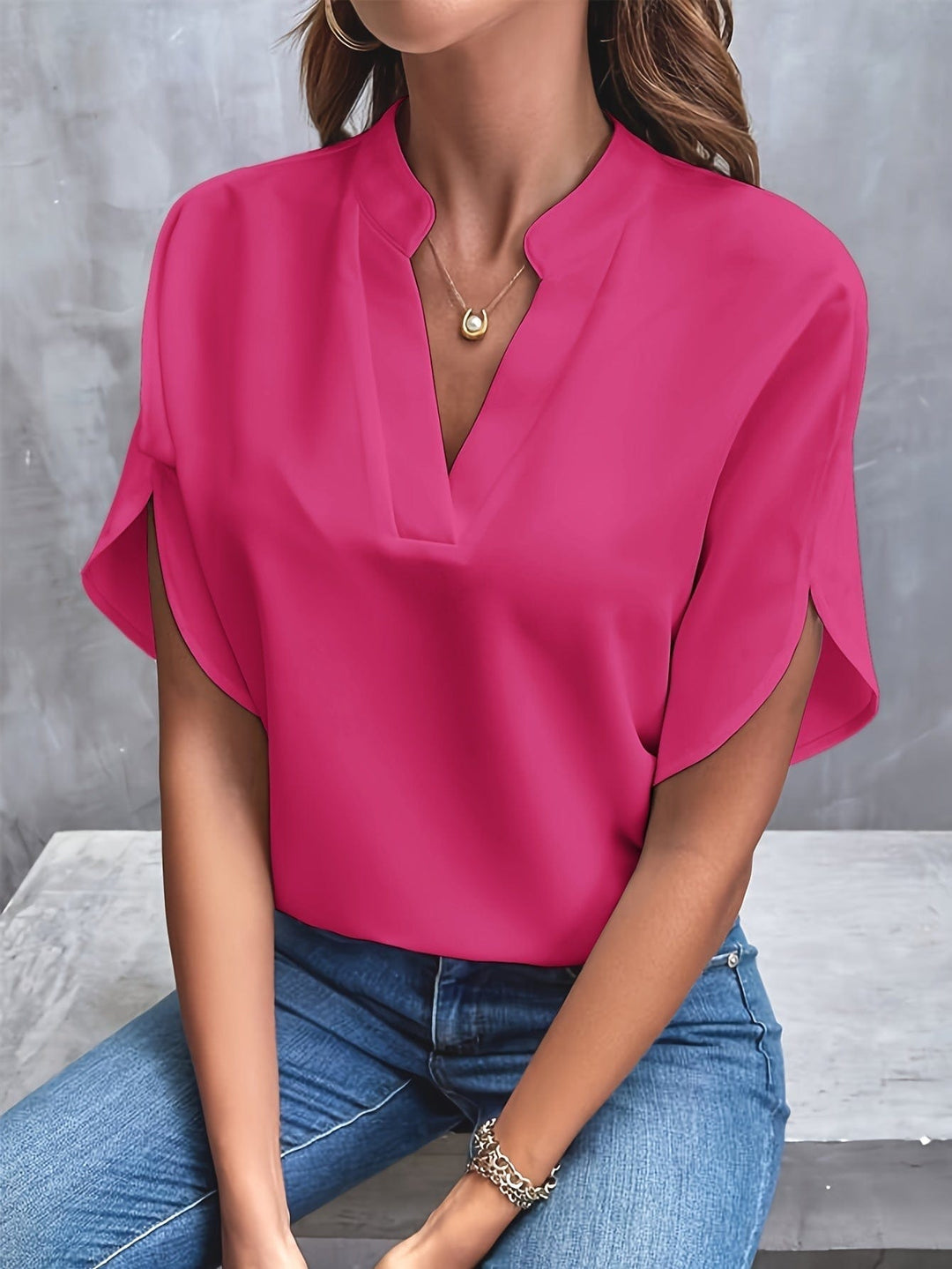 Colorful Draped Blouse