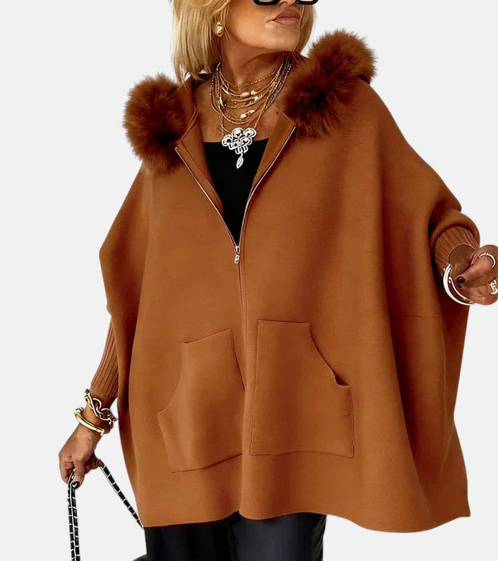 LISA | Casual Hooded Coat with Fur Collar
