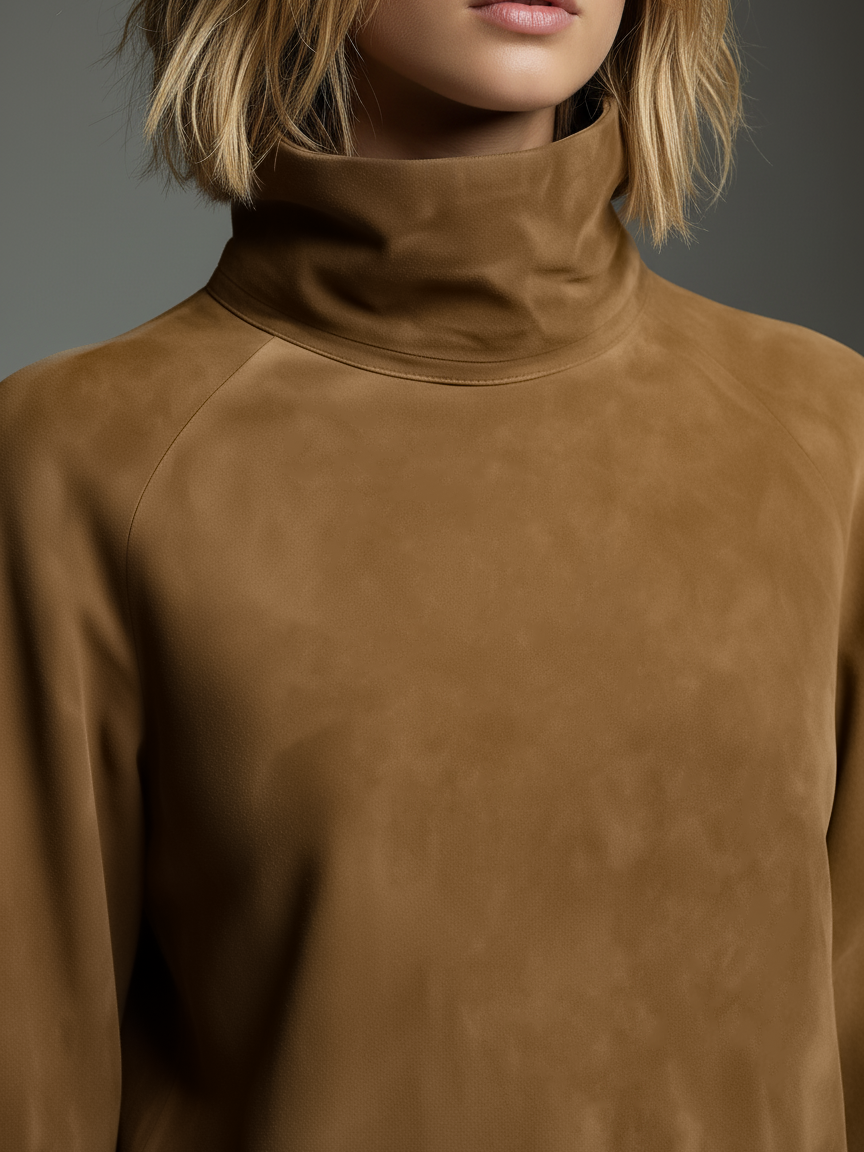 Karen | Suede Turtleneck Mini Dress
