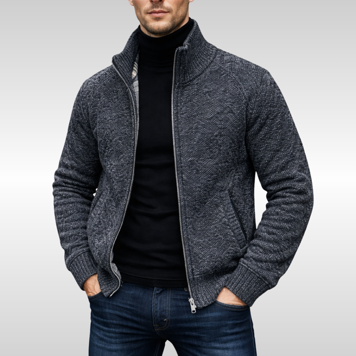 HENLEY ZIP KNIT CARDIGAN | REFINED WARMTH WITH A CLEAN EDGE
