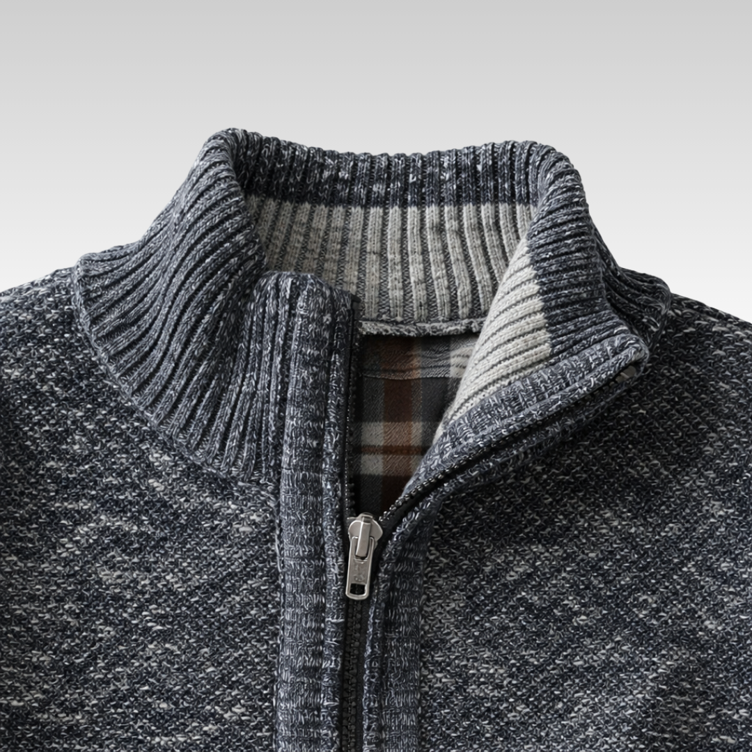 HENLEY ZIP KNIT CARDIGAN | REFINED WARMTH WITH A CLEAN EDGE