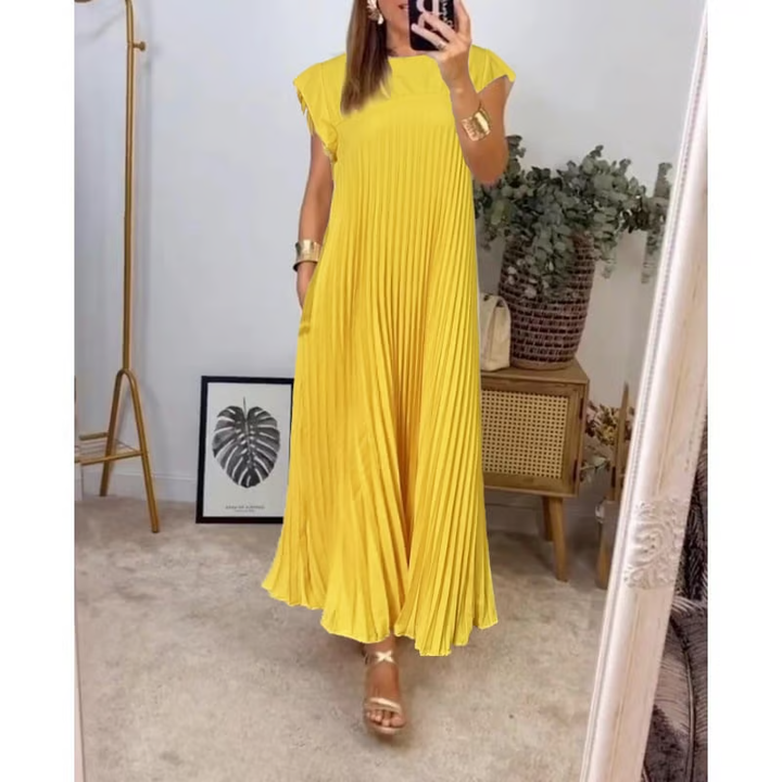 Sophia - Elegant Spliced Pleated Maxi Dress