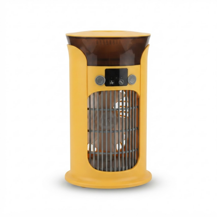 Compact USB Mini Air Cooler – Portable Desktop AC with Water Mist Humidifier and Night Light for Home, Office, and Camping