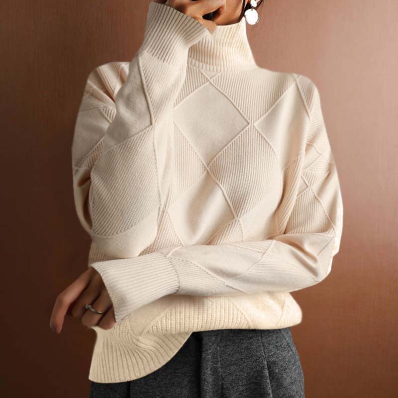 Evelyn ™ | Textured Turtleneck Knit Sweater