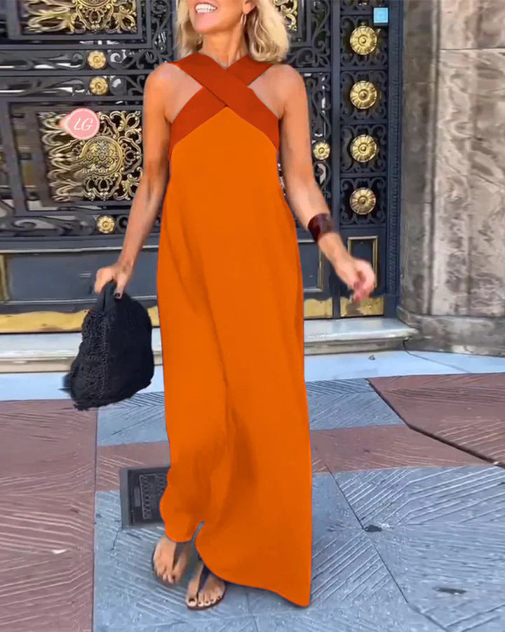 Dress with Crossed Cut