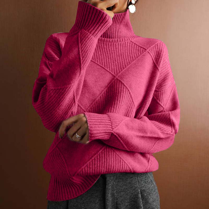 Evelyn ™ | Textured Turtleneck Knit Sweater