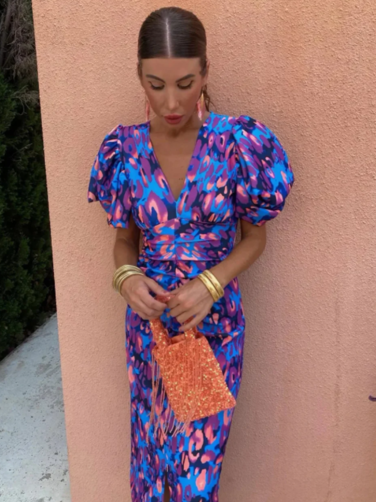 Ursula | Vivid Pleated Midi Dress