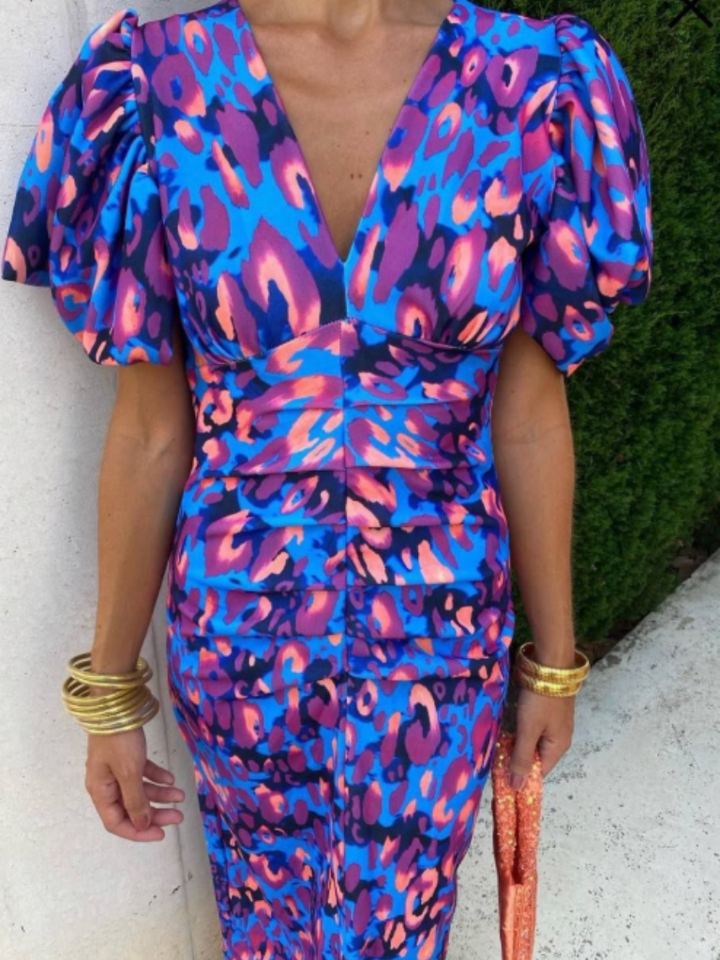 Ursula | Vivid Pleated Midi Dress