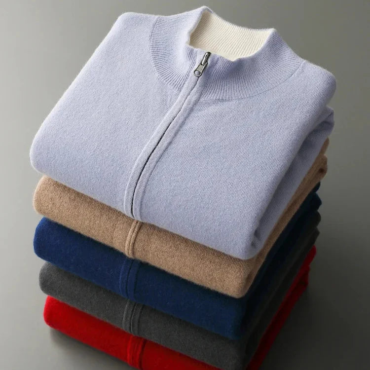 NOAM CASHMERE ZIP CARDIGAN