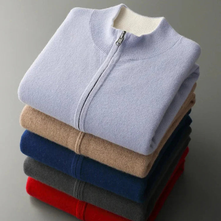 NOAM CASHMERE ZIP CARDIGAN