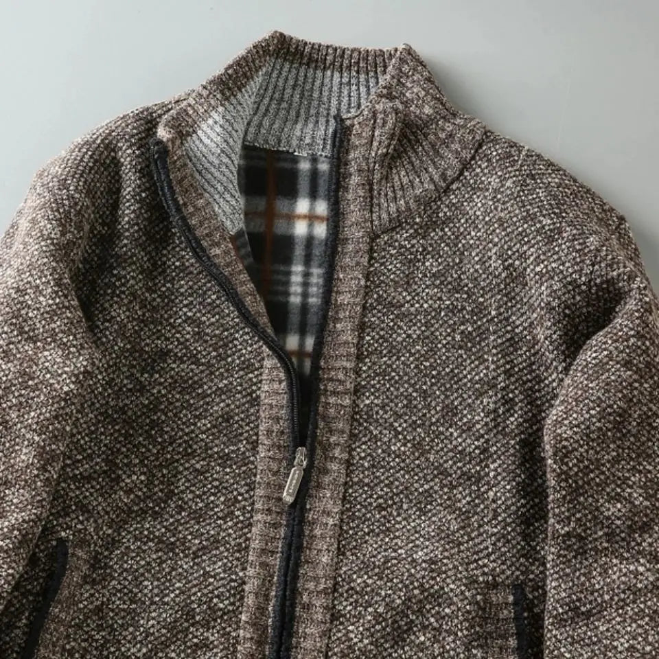 HENLEY ZIP KNIT CARDIGAN | REFINED WARMTH WITH A CLEAN EDGE
