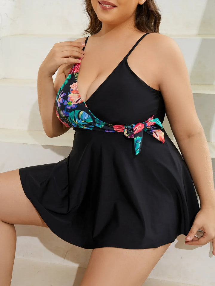 Sophia | Plus Size Tropical Charm Swim Dress