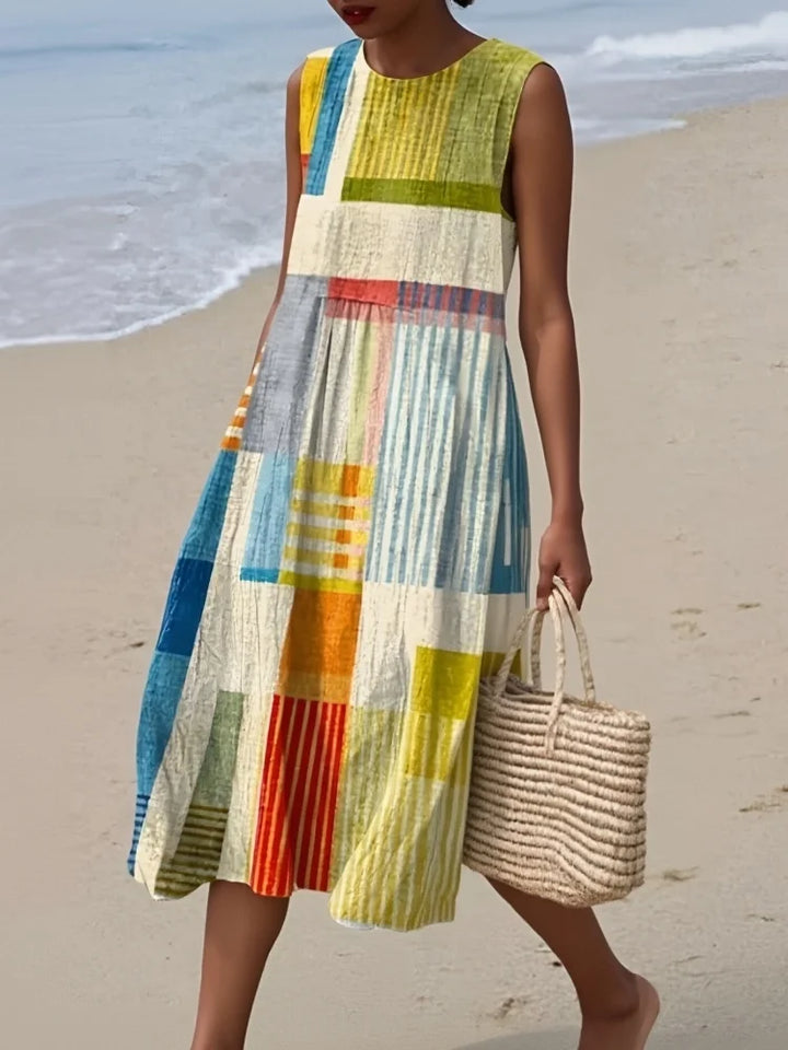 Martha | Elegant Art Midi Dress