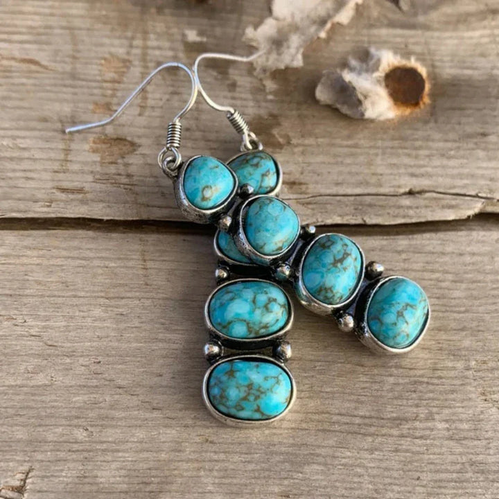 Vintage Turquoise Statement Drop Earrings